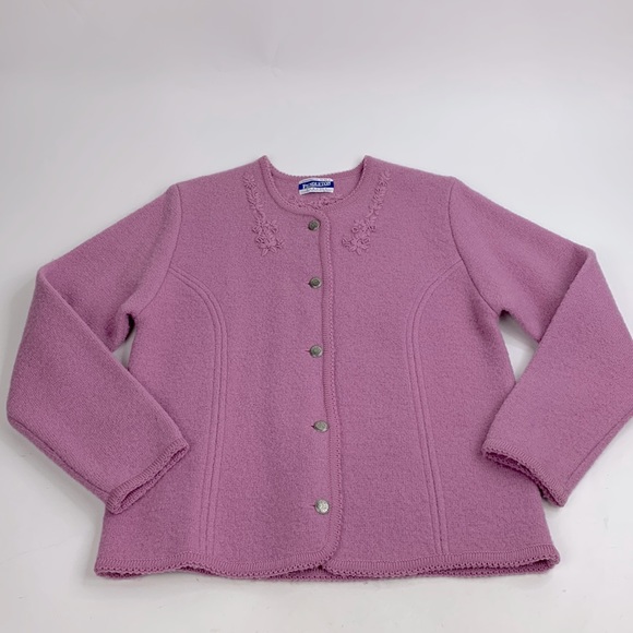 Pendleton Vintage Wool Button up Sweater Cardigan Purple Lavender Size Medium - Picture 1 of 13